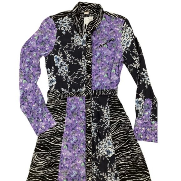 H&M purple and black button down size M - Picture 3 of 12